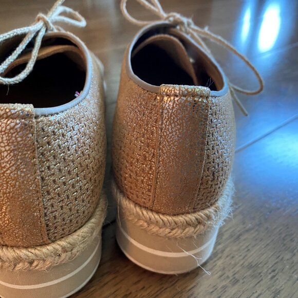 Chaussure sport chic en cuir et jute, semelle compensée - Picture 2 of 6